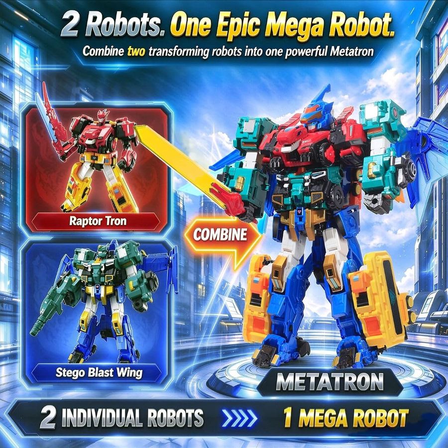 2-Pack 3-in-1 Robots, 11 in & 11.8 in — 2-robot pack